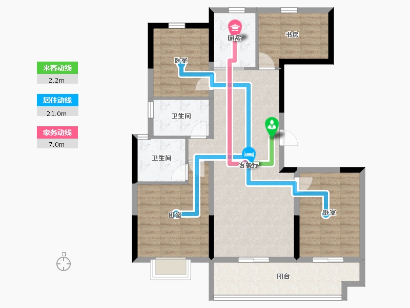 陕西省-安康市-中梁宸院-103.21-户型库-动静线