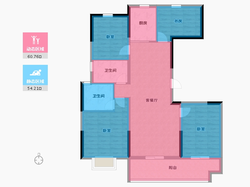 陕西省-安康市-中梁宸院-103.21-户型库-动静分区