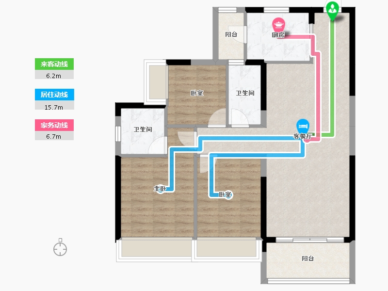 广东省-云浮市-翔顺筠州小镇-87.66-户型库-动静线