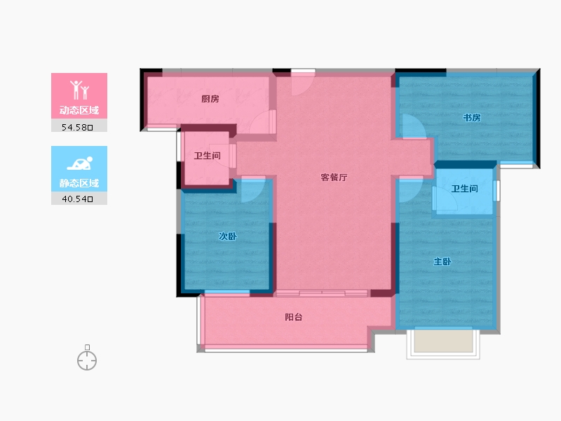 湖南省-衡阳市-万象·开云府-84.04-户型库-动静分区