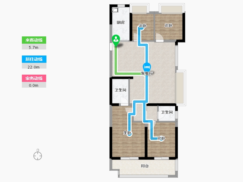 江苏省-苏州市-碧桂园凤凰荟-101.60-户型库-动静线