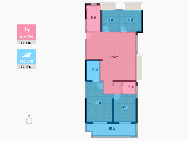 江苏省-苏州市-碧桂园凤凰荟-101.60-户型库-动静分区