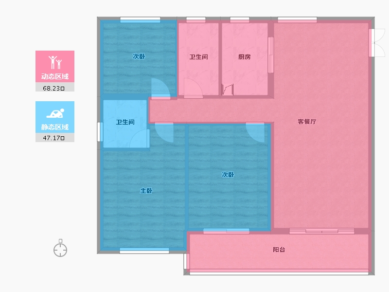 陕西省-宝鸡市-海澜湾-139.60-户型库-动静分区