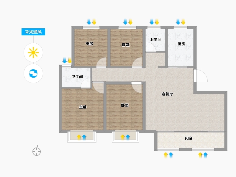 河北省-沧州市-御湖上院-112.00-户型库-采光通风