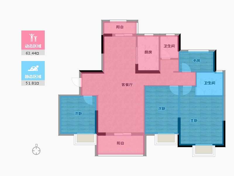 湖南省-常德市-大汉澧水龙城-110.00-户型库-动静分区