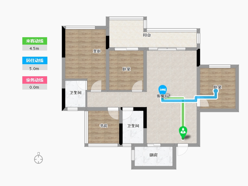 四川省-绵阳市-金科骏邦美院-88.91-户型库-动静线