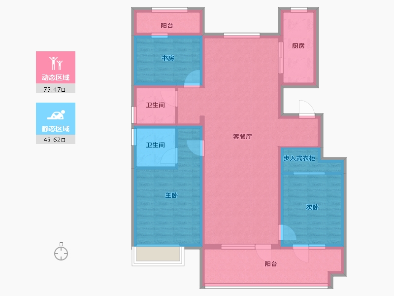 山东省-济宁市-公用瑞马悦府東郡-105.54-户型库-动静分区