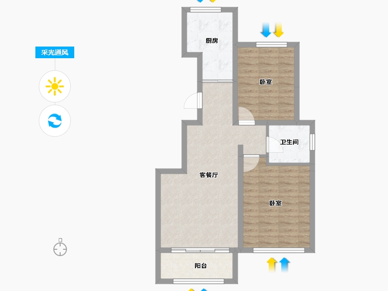 河北省-承德市-庄普新城-63.57-户型库-采光通风