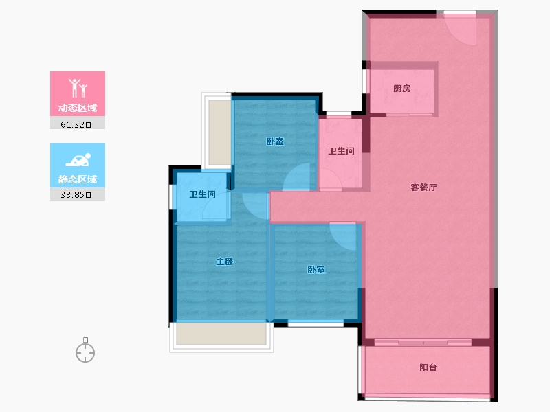 广东省-河源市-友诚丽苑-85.46-户型库-动静分区