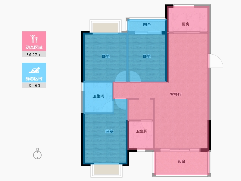 湖南省-衡阳市-东投归雁台-90.06-户型库-动静分区