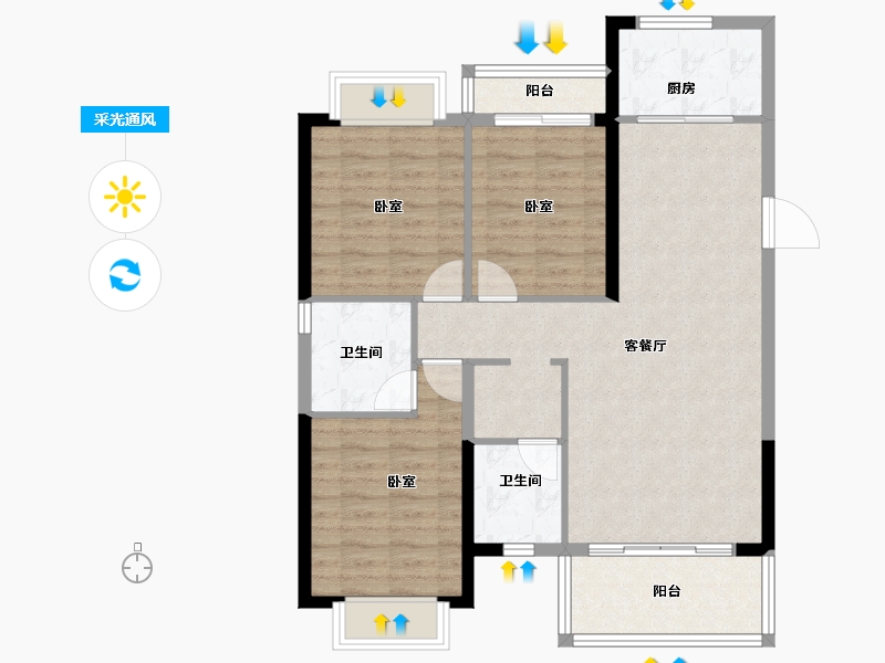 湖南省-衡阳市-东投归雁台-90.06-户型库-采光通风