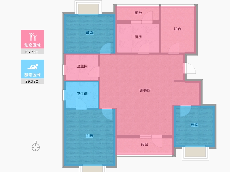 辽宁省-辽阳市-保利大河源著-95.20-户型库-动静分区