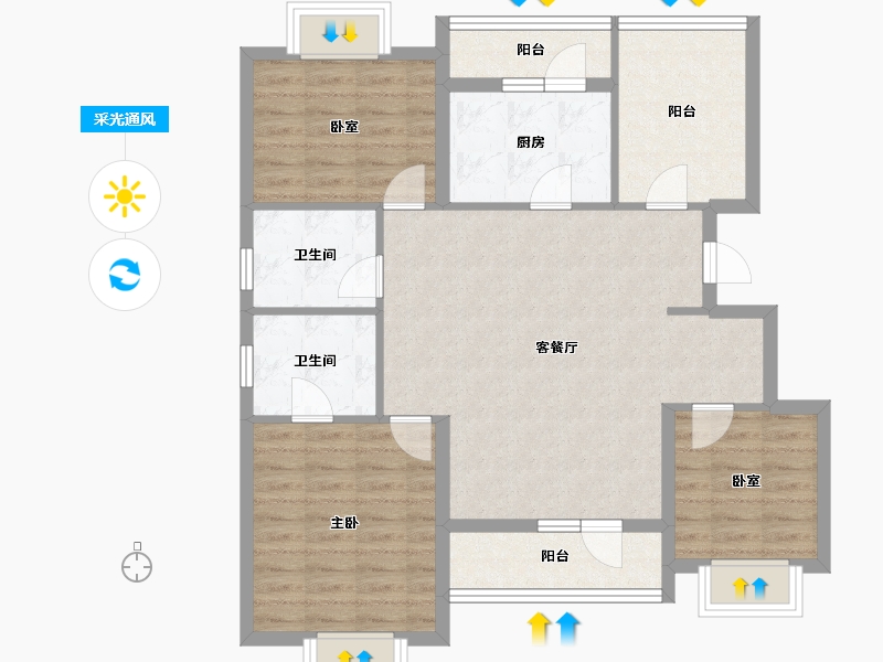 辽宁省-辽阳市-保利大河源著-95.20-户型库-采光通风