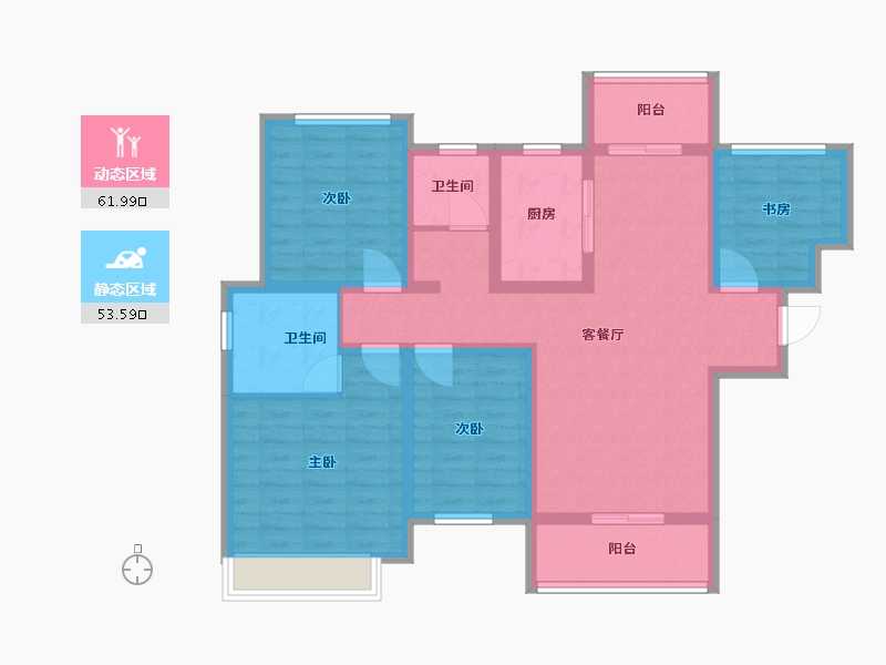 安徽省-阜阳市-宝瑞凯旋城-102.01-户型库-动静分区