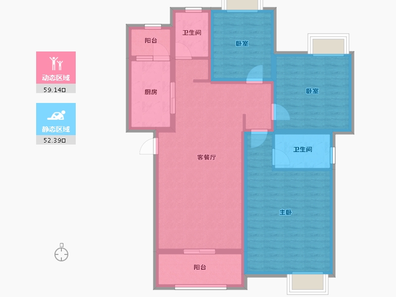 广西壮族自治区-桂林市-昭州鑫城C4区-99.30-户型库-动静分区