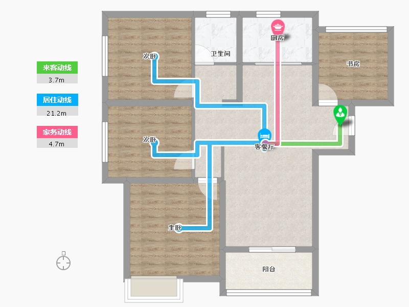 安徽省-阜阳市-宝瑞凯旋城-92.86-户型库-动静线