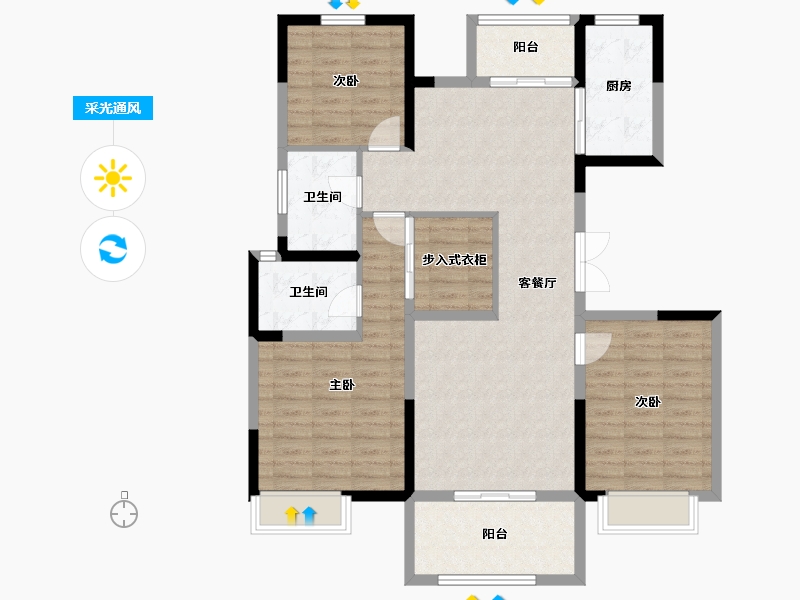 河南省-郑州市-正商雅庭华府-108.93-户型库-采光通风