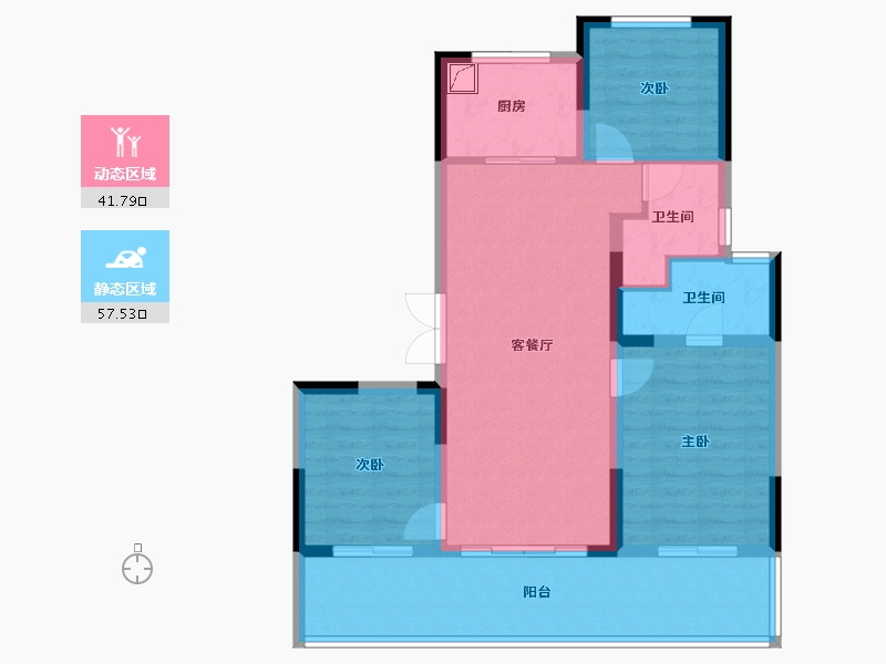 江苏省-苏州市-旭辉·和庭-88.54-户型库-动静分区