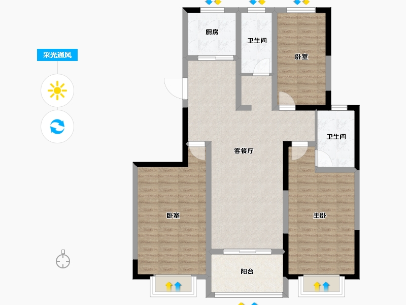 河南省-新乡市-合众凤凰故里-104.00-户型库-采光通风