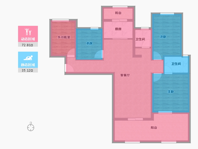 安徽省-宿州市-翔豪·新都-95.20-户型库-动静分区