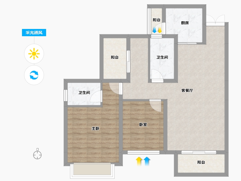 四川省-成都市-奥园玖俪湾-83.02-户型库-采光通风