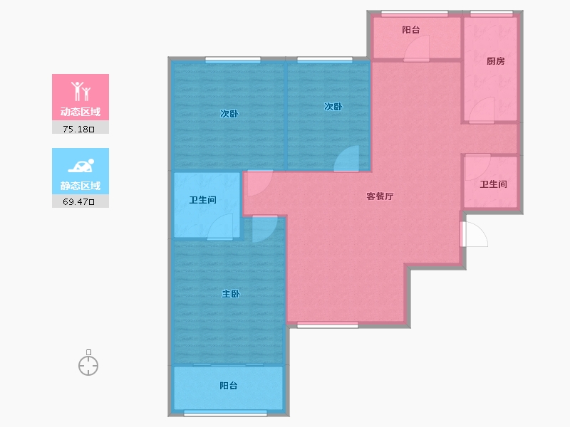 陕西省-西安市-光华小区-134.00-户型库-动静分区