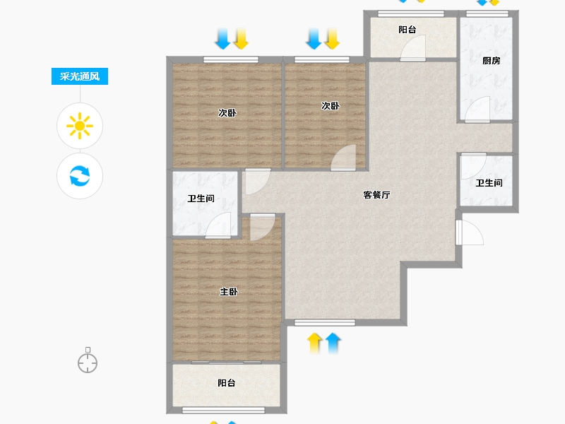 陕西省-西安市-光华小区-134.00-户型库-采光通风