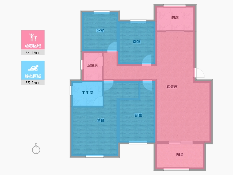 安徽省-宿州市-翔豪·新都-101.60-户型库-动静分区