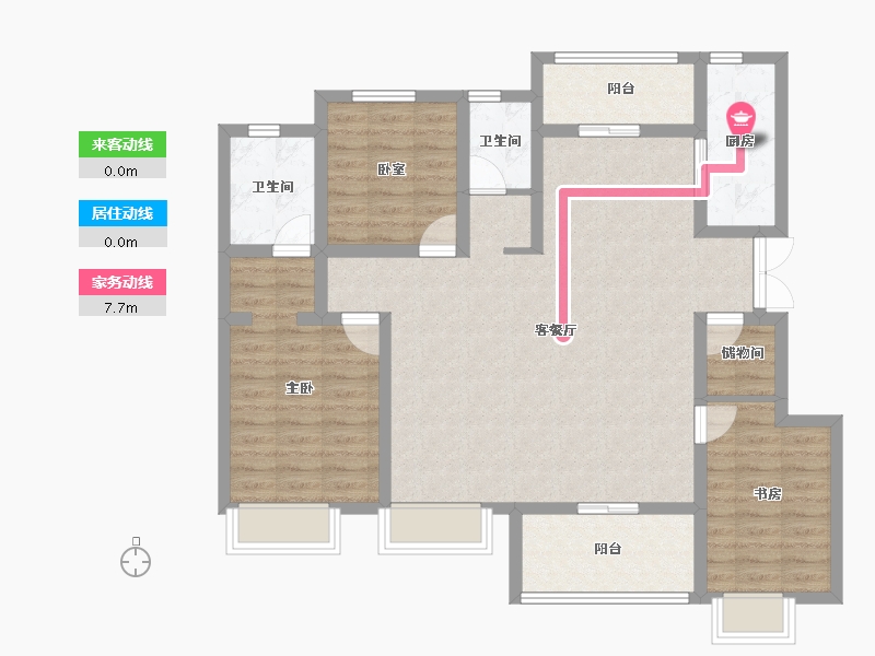 河南省-许昌市-泰鸿府-105.60-户型库-动静线