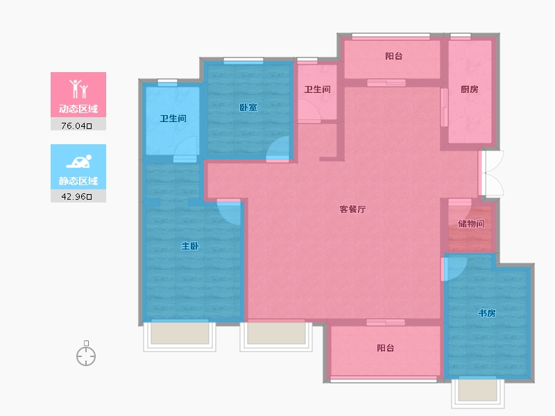 河南省-许昌市-泰鸿府-105.60-户型库-动静分区