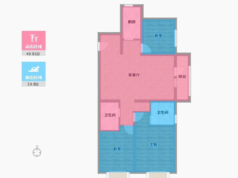 山西省-太原市-华润•中海•凯旋门-79.06-户型库-动静分区