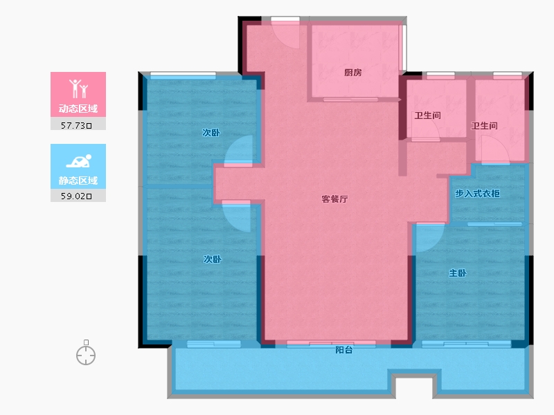 山东省-临沂市-开元上府-105.00-户型库-动静分区