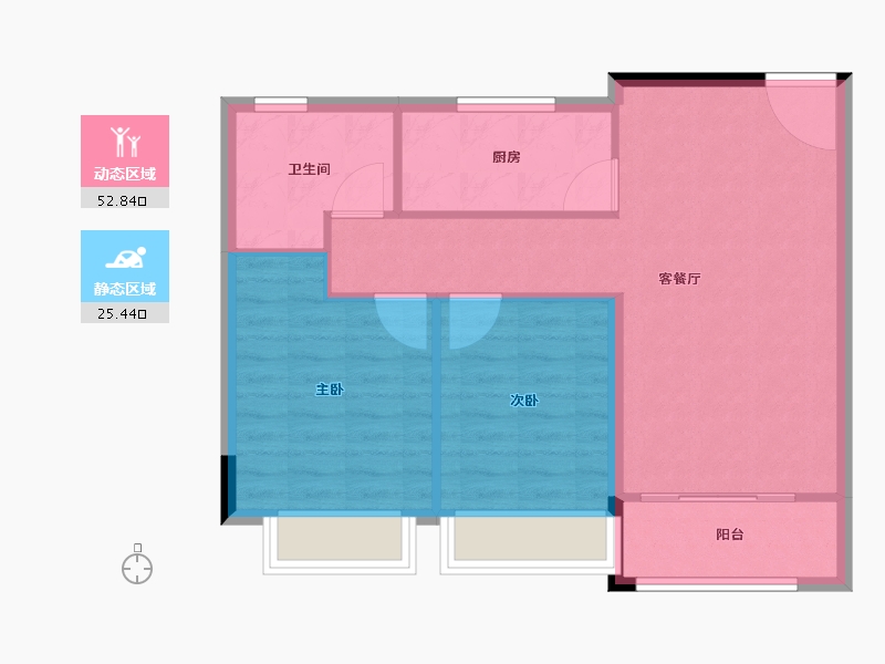 山东省-泰安市-东平天坤国际花园-71.20-户型库-动静分区