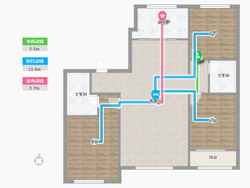 宁夏回族自治区-银川市-福泽上豪苑-128.00-户型库-动静线