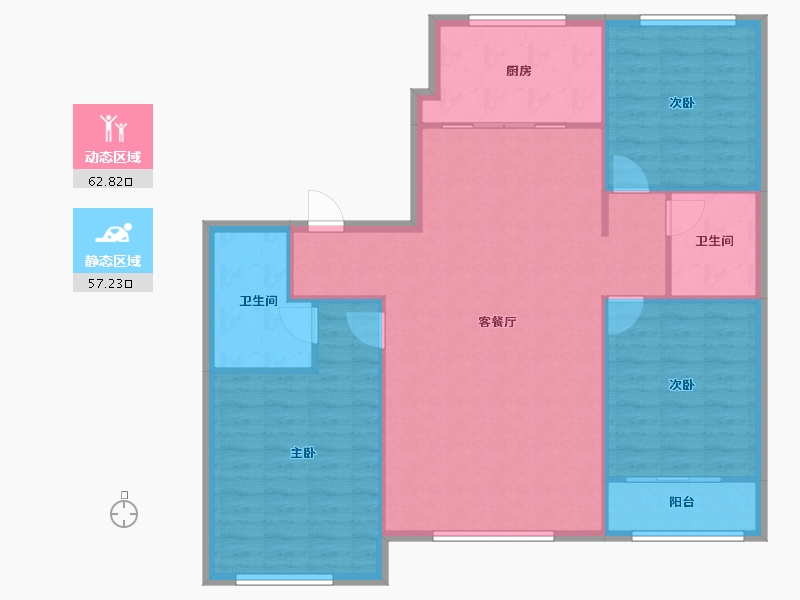 宁夏回族自治区-银川市-福泽上豪苑-128.00-户型库-动静分区