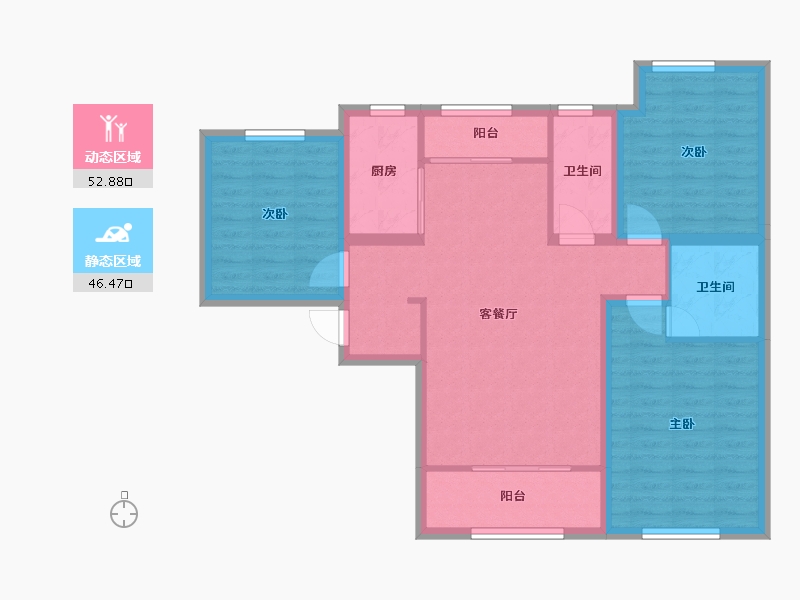 河北省-邢台市-华年里-88.82-户型库-动静分区