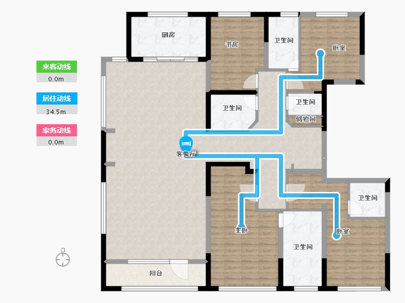 内蒙古自治区-呼和浩特市-创联绿城玖悦府-191.21-户型库-动静线