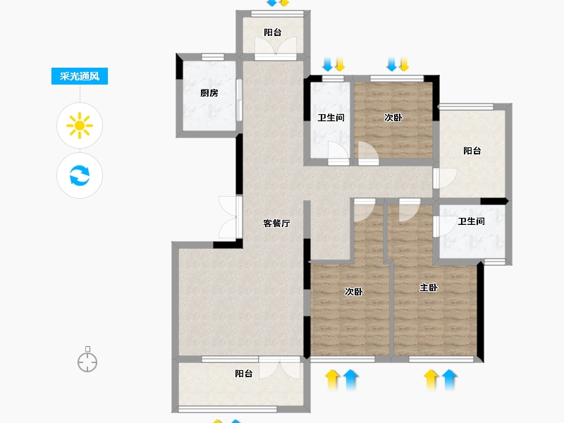 河南省-郑州市-永威上和府-113.15-户型库-采光通风