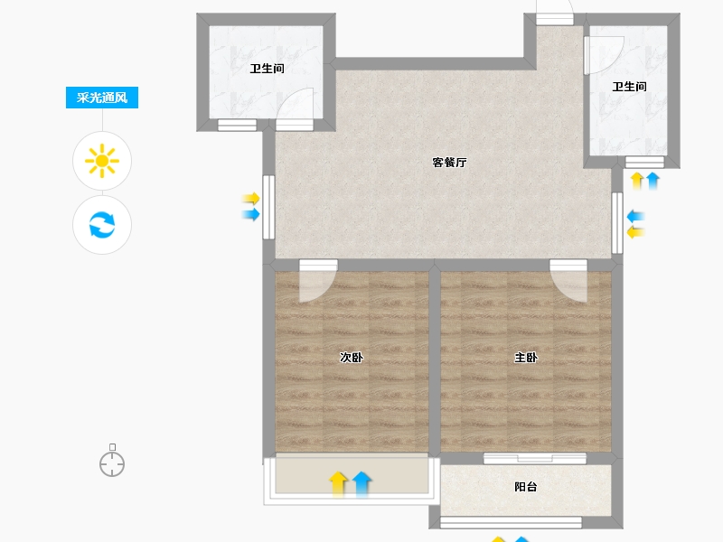 河南省-许昌市-千玺楽苑-65.69-户型库-采光通风