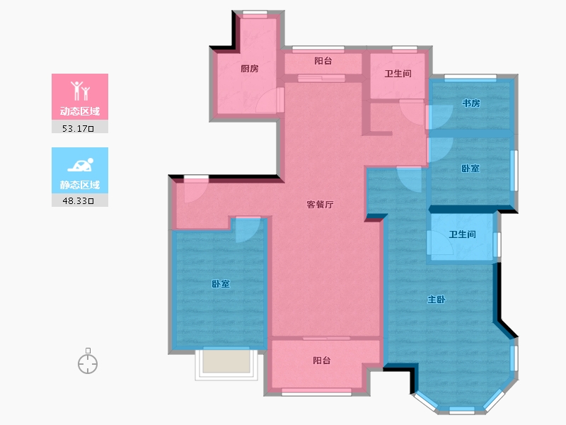 浙江省-嘉兴市-紫金华庭-89.22-户型库-动静分区