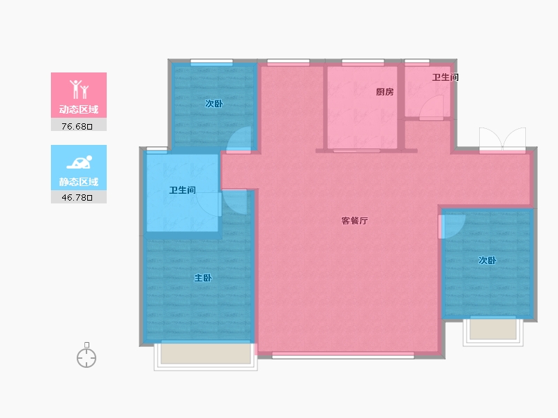 天津-天津市-绿城·水西雲庐-112.00-户型库-动静分区