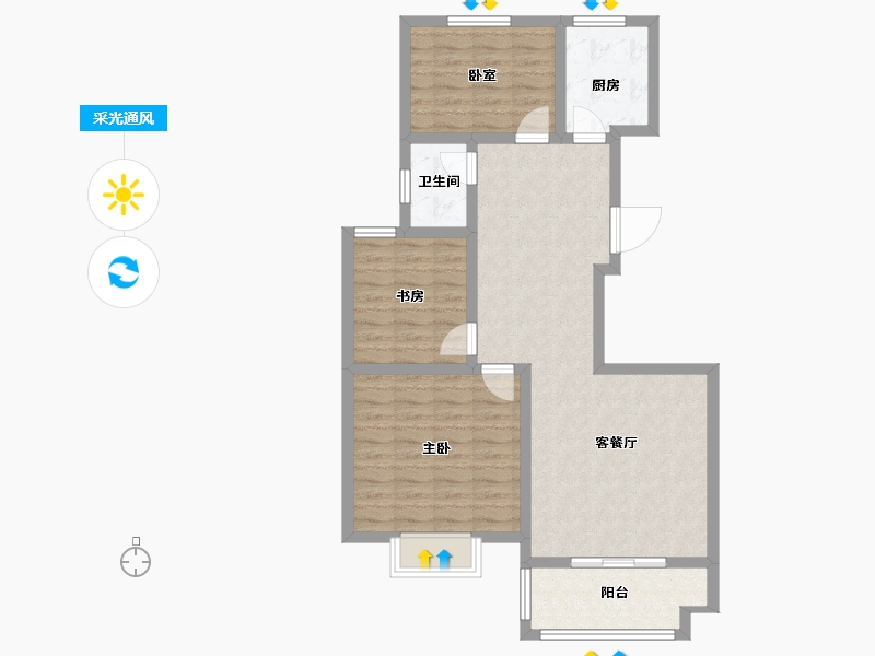 河南省-新乡市-合众凤凰故里-85.28-户型库-采光通风