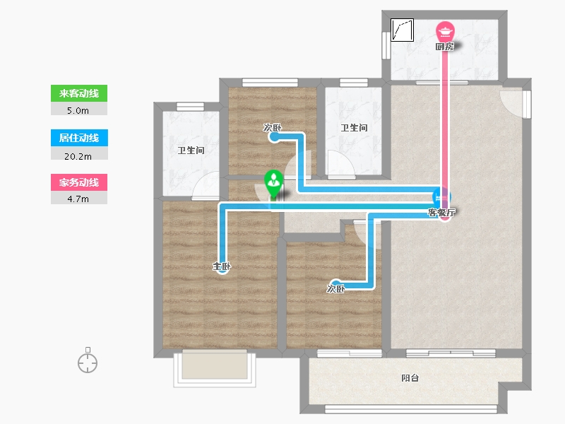 江苏省-苏州市-万和悦花园·学苑-85.97-户型库-动静线