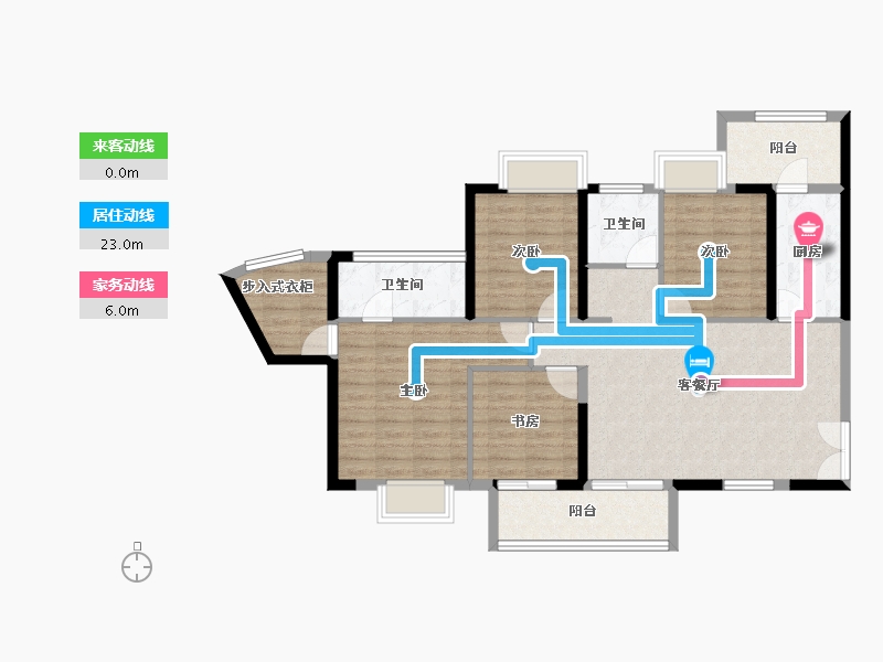 湖北省-襄阳市-融侨城融侨悦府-100.42-户型库-动静线