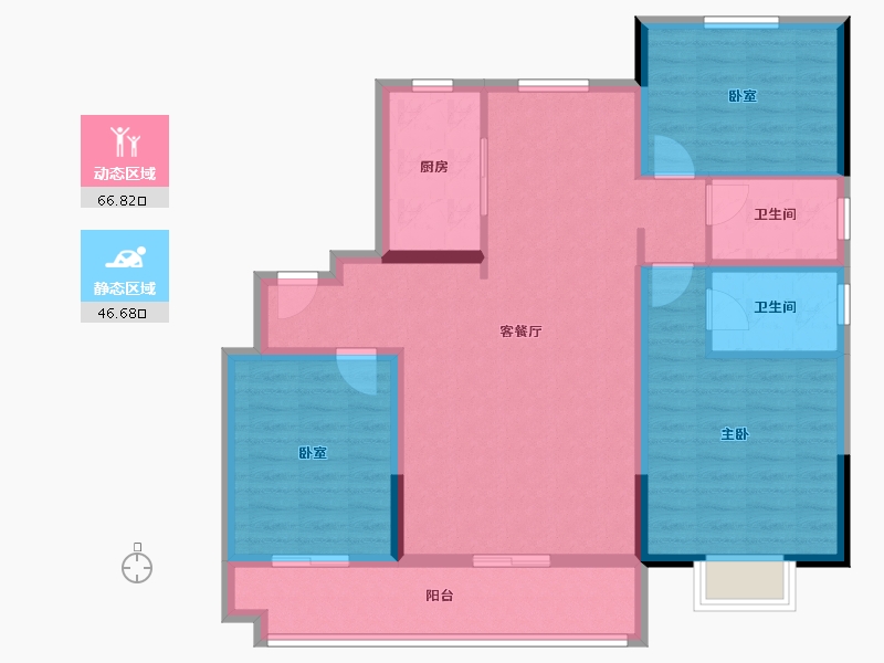 山东省-泰安市-碧桂园青云棠樾-101.61-户型库-动静分区