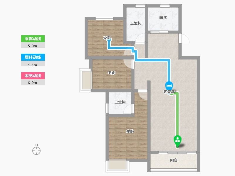 辽宁省-抚顺市-电建地产海赋外滩澋苑-91.87-户型库-动静线