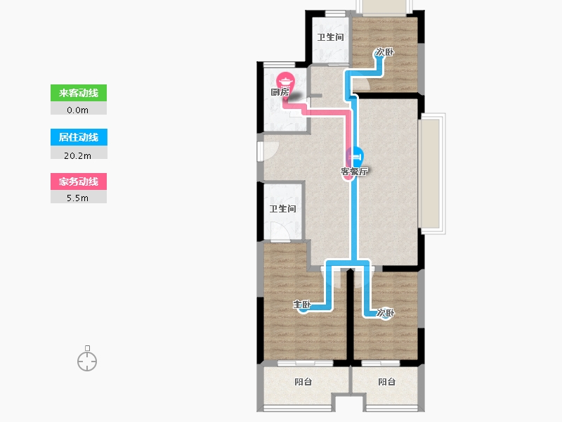 湖北省-襄阳市-融侨城融侨悦府-85.73-户型库-动静线