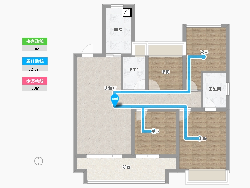 江苏省-苏州市-绿都·虞宸源筑-92.64-户型库-动静线