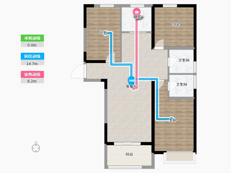 河南省-郑州市-中原新天地-105.75-户型库-动静线