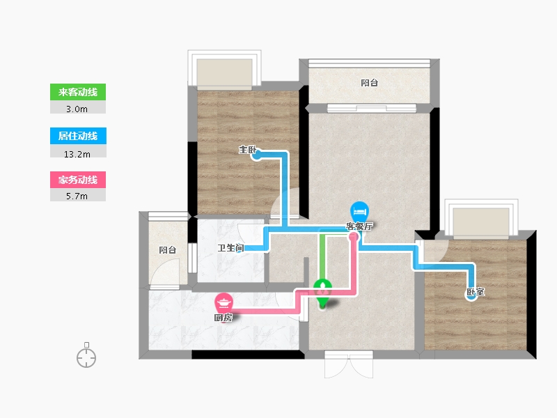 四川省-成都市-奥园玖俪湾-54.57-户型库-动静线